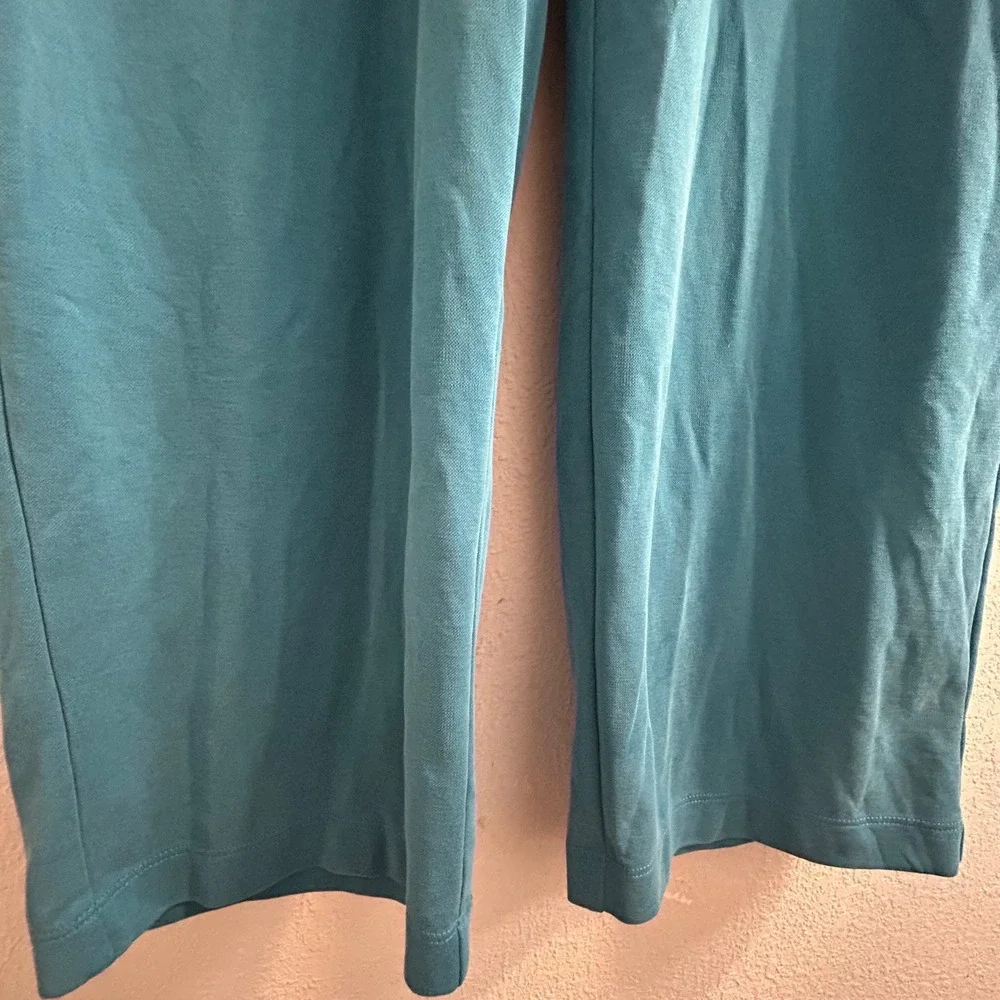 Lou & Grey Womens Teal Blue Soft Knit Wide Leg Drawstring Lounge Pants Size M - Picture 6 of 6